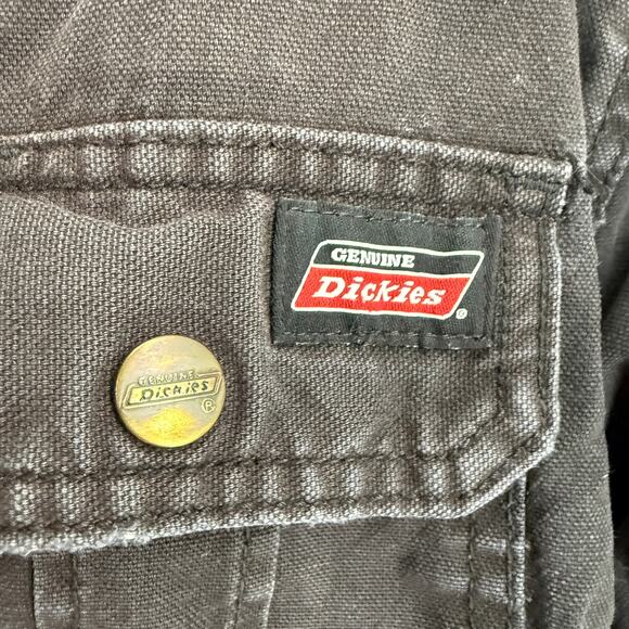 Vintage Dickies Coat Hoodie Men Large Denim Cotton Black Full Zip Snap Closure - Picture 4 of 10